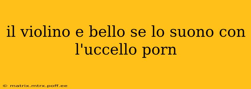 il violino e bello se lo suono con l'uccello porn