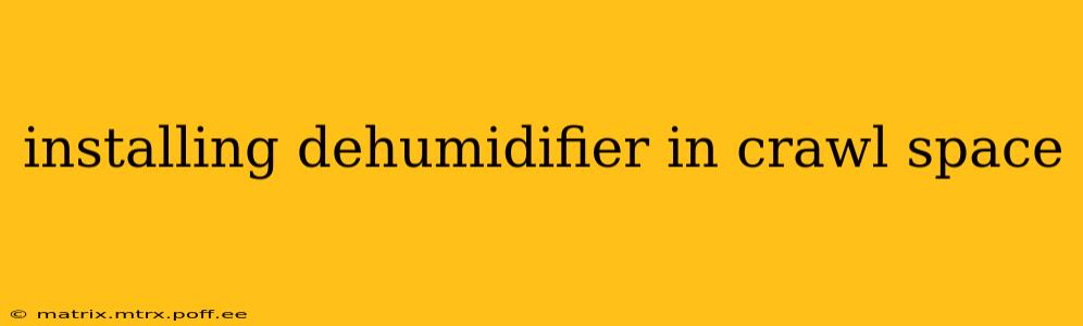 installing dehumidifier in crawl space