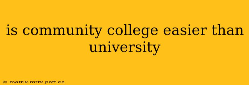 is community college easier than university