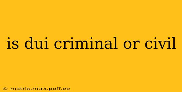 is dui criminal or civil