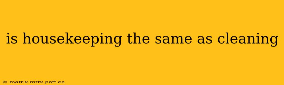 is housekeeping the same as cleaning