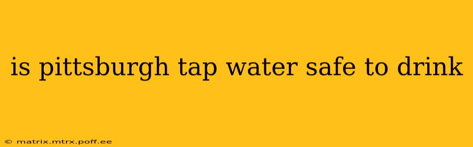 is pittsburgh tap water safe to drink