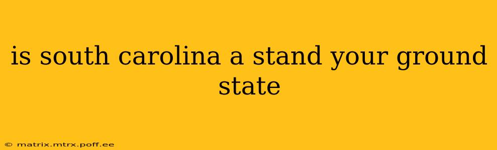 is south carolina a stand your ground state