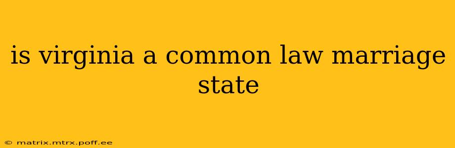 is virginia a common law marriage state