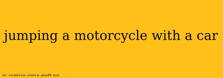 jumping a motorcycle with a car