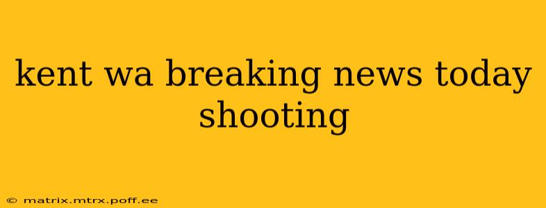 kent wa breaking news today shooting