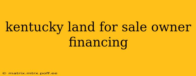 kentucky land for sale owner financing