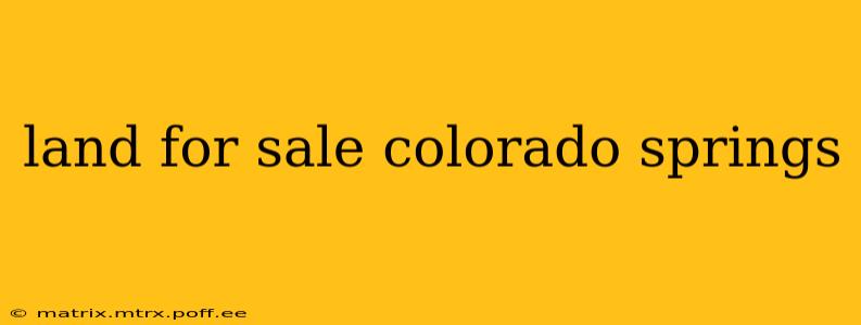 land for sale colorado springs