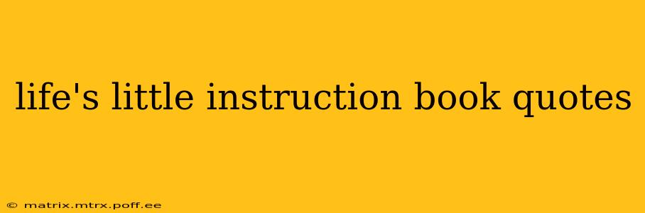life's little instruction book quotes