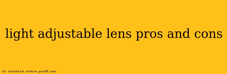 light adjustable lens pros and cons