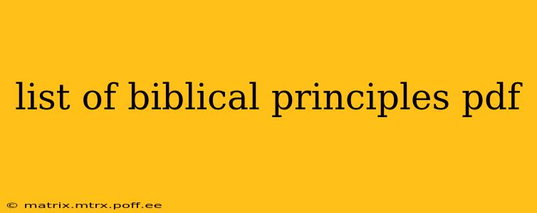 list of biblical principles pdf