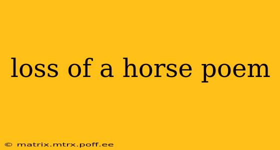 loss of a horse poem