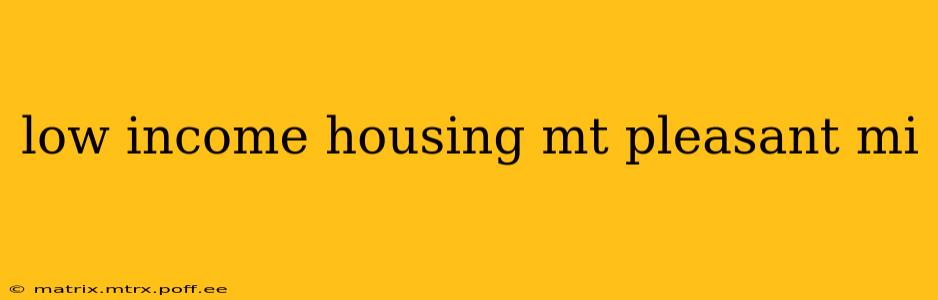 low income housing mt pleasant mi
