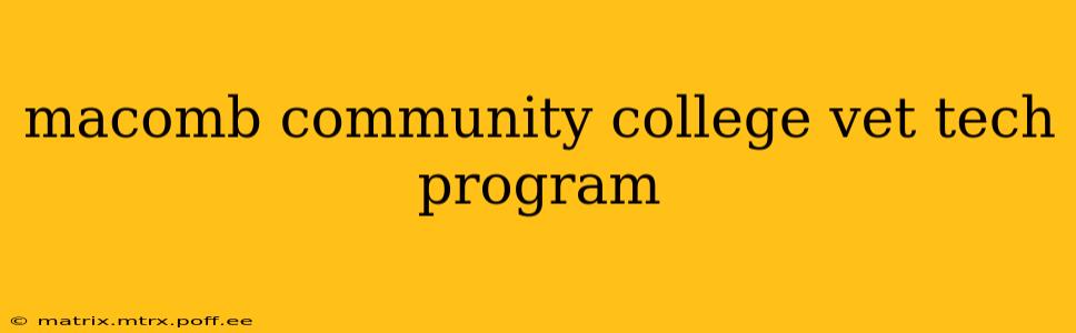macomb community college vet tech program