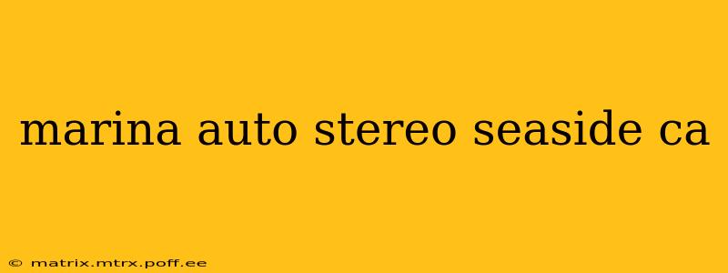 marina auto stereo seaside ca
