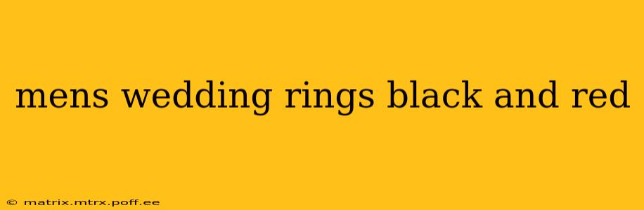 mens wedding rings black and red
