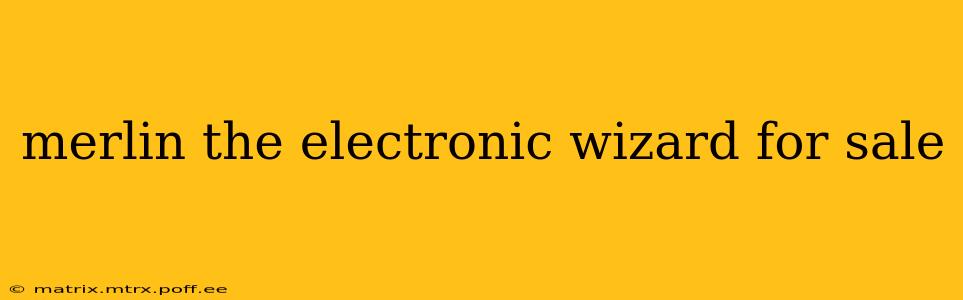merlin the electronic wizard for sale