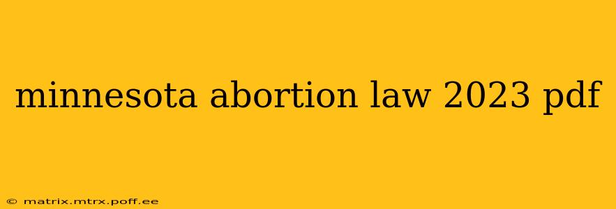 minnesota abortion law 2023 pdf