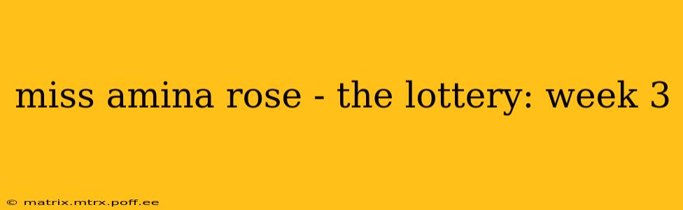 miss amina rose - the lottery: week 3