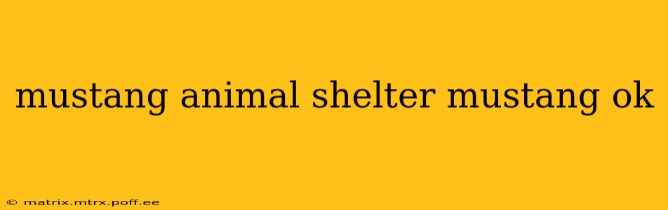 mustang animal shelter mustang ok