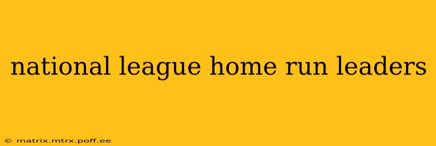 national league home run leaders