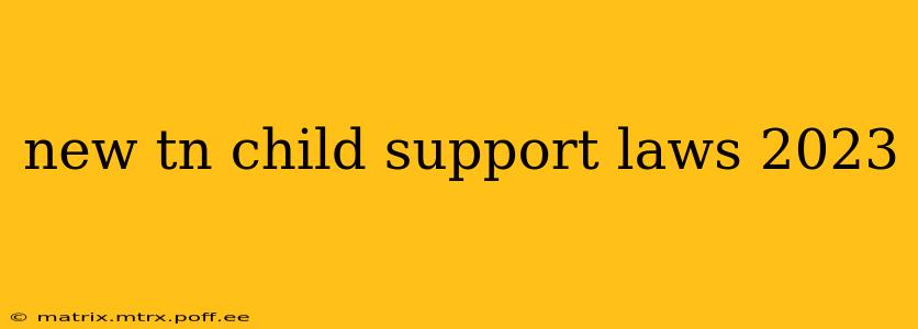 new tn child support laws 2023