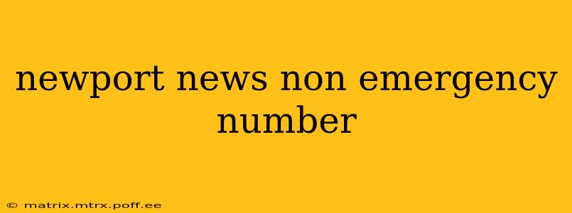 newport news non emergency number