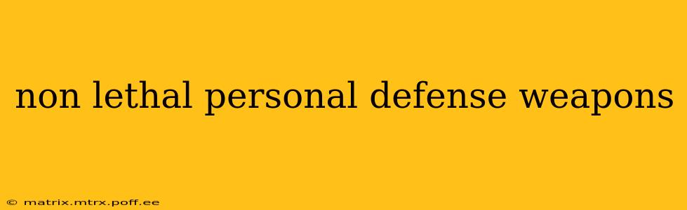 non lethal personal defense weapons
