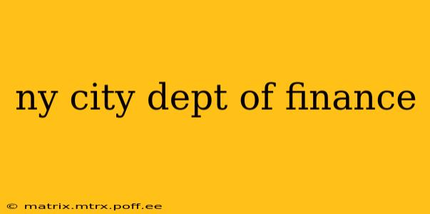 ny city dept of finance