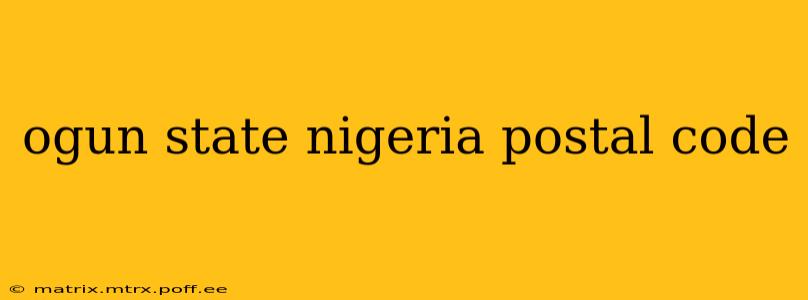 ogun state nigeria postal code