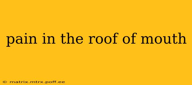 pain in the roof of mouth