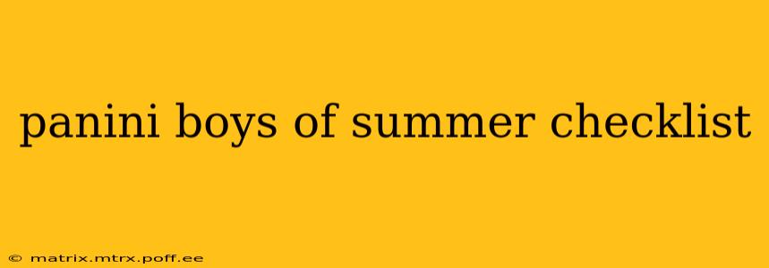 panini boys of summer checklist
