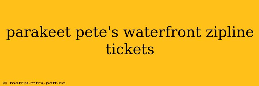 parakeet pete's waterfront zipline tickets