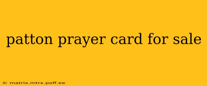 patton prayer card for sale