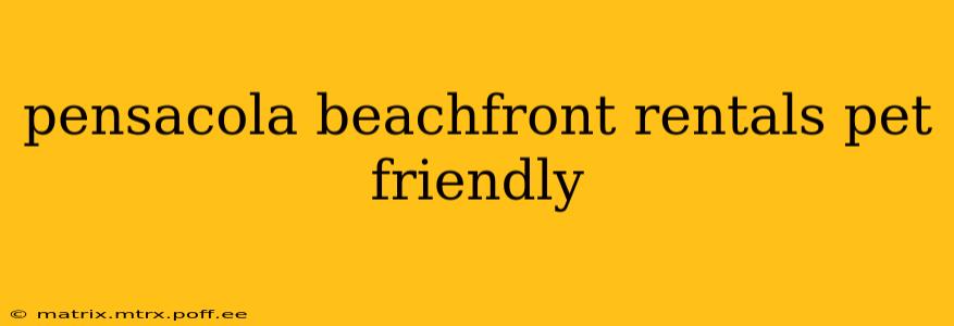 pensacola beachfront rentals pet friendly