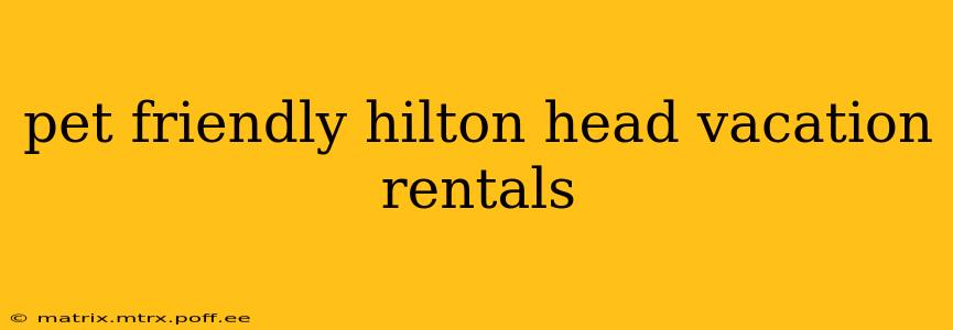 pet friendly hilton head vacation rentals
