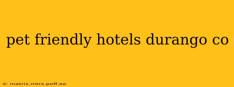 pet friendly hotels durango co