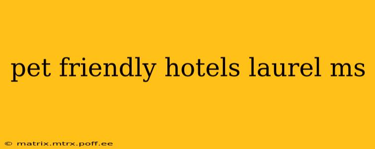 pet friendly hotels laurel ms