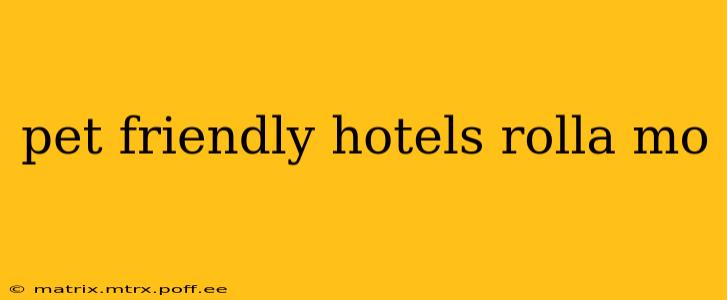 pet friendly hotels rolla mo