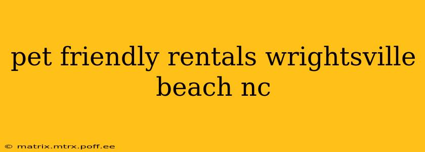 pet friendly rentals wrightsville beach nc