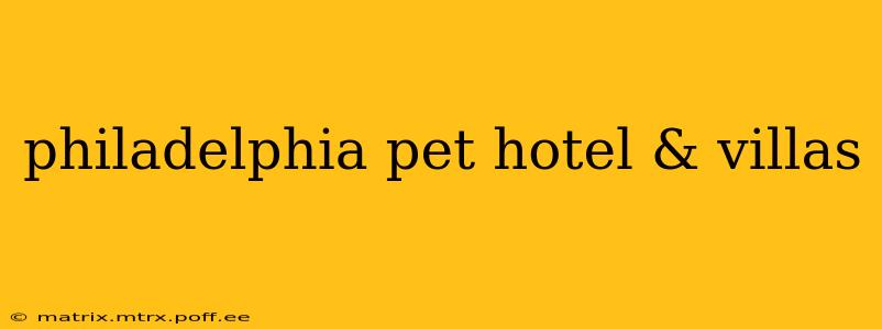 philadelphia pet hotel & villas