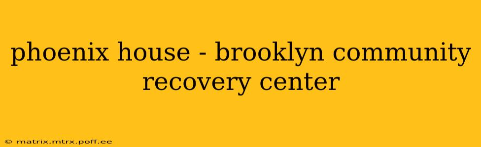 phoenix house - brooklyn community recovery center