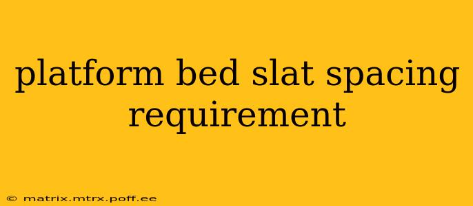 platform bed slat spacing requirement