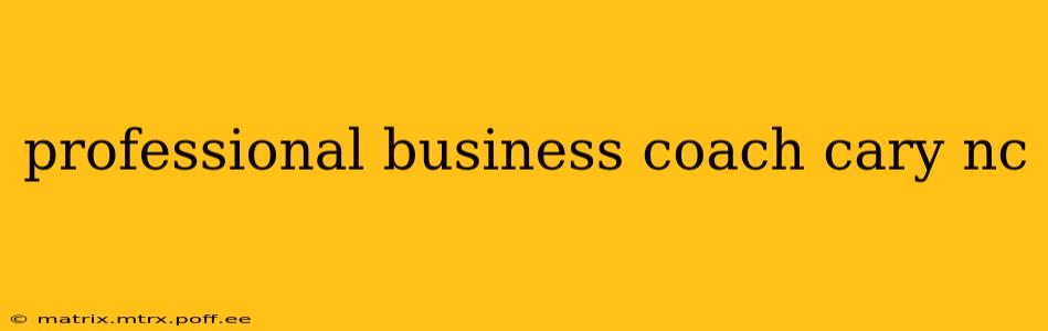 professional business coach cary nc