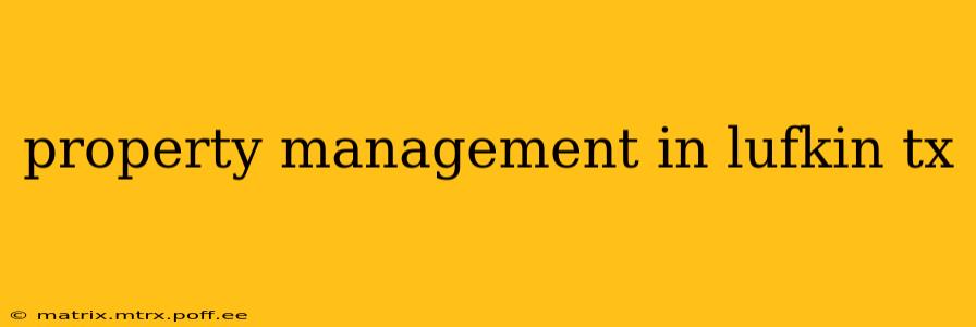 property management in lufkin tx