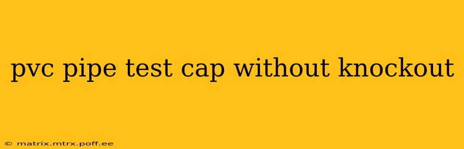 pvc pipe test cap without knockout