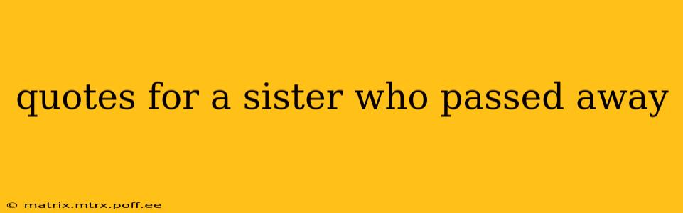 quotes for a sister who passed away