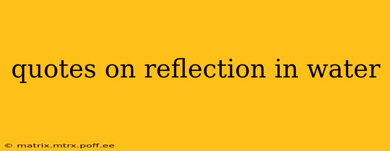 quotes on reflection in water