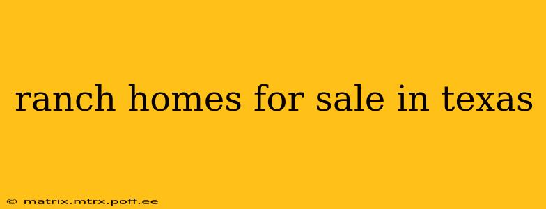 ranch homes for sale in texas
