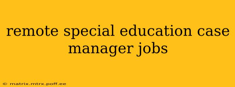 remote special education case manager jobs